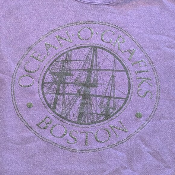 Vintage Lees Heavyweight Ocean Grafiks Boston Crewneck Made in USA - Size L - Picture 2 of 4
